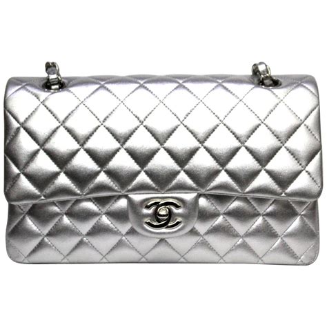 big silver chanel bag|chanel silver tone hardware handbags.